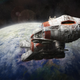 La corbeta corelliana Tantive IV, saliendo de Alderaan. Ilustración vía Wookiepedia